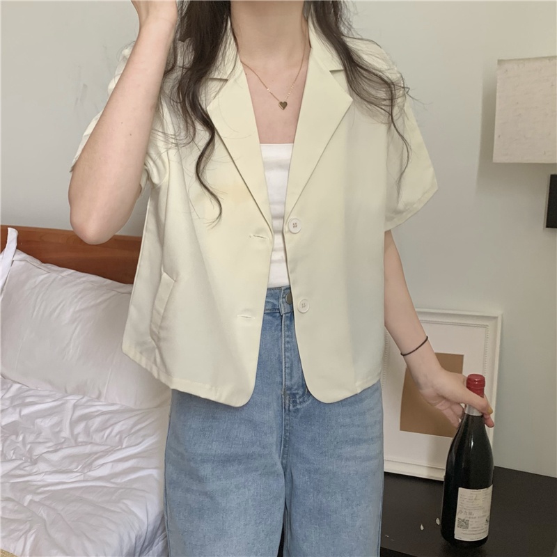 Áo Khoác Blazer Dáng Rộng Màu Sắc Đơn Giản Thanh Lịch Cho Nữ | BigBuy360 - bigbuy360.vn