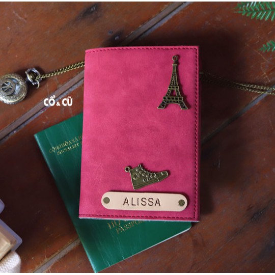 Bao Da Đựng Hộ Chiếu Passport Cover Vàng Nghệ Nhiều Màu Miễn Phí Khắc Tên