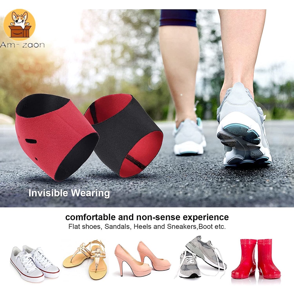 [Am-Z] Giày Cao Gót Khô / Nứt Nẻ Gót Chân Màu Đỏ Đen Ổn Định Xương Giảm Đau