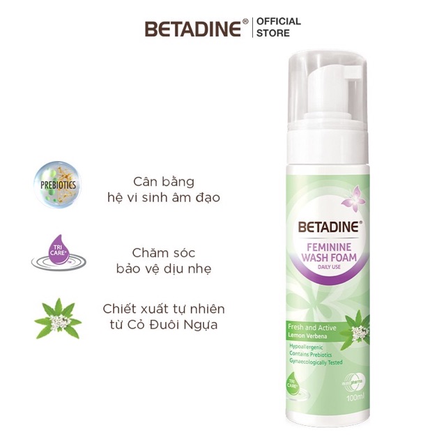 Bọt rửa phụ khoa Betadine (CHÍNH HÃNG) 100ml