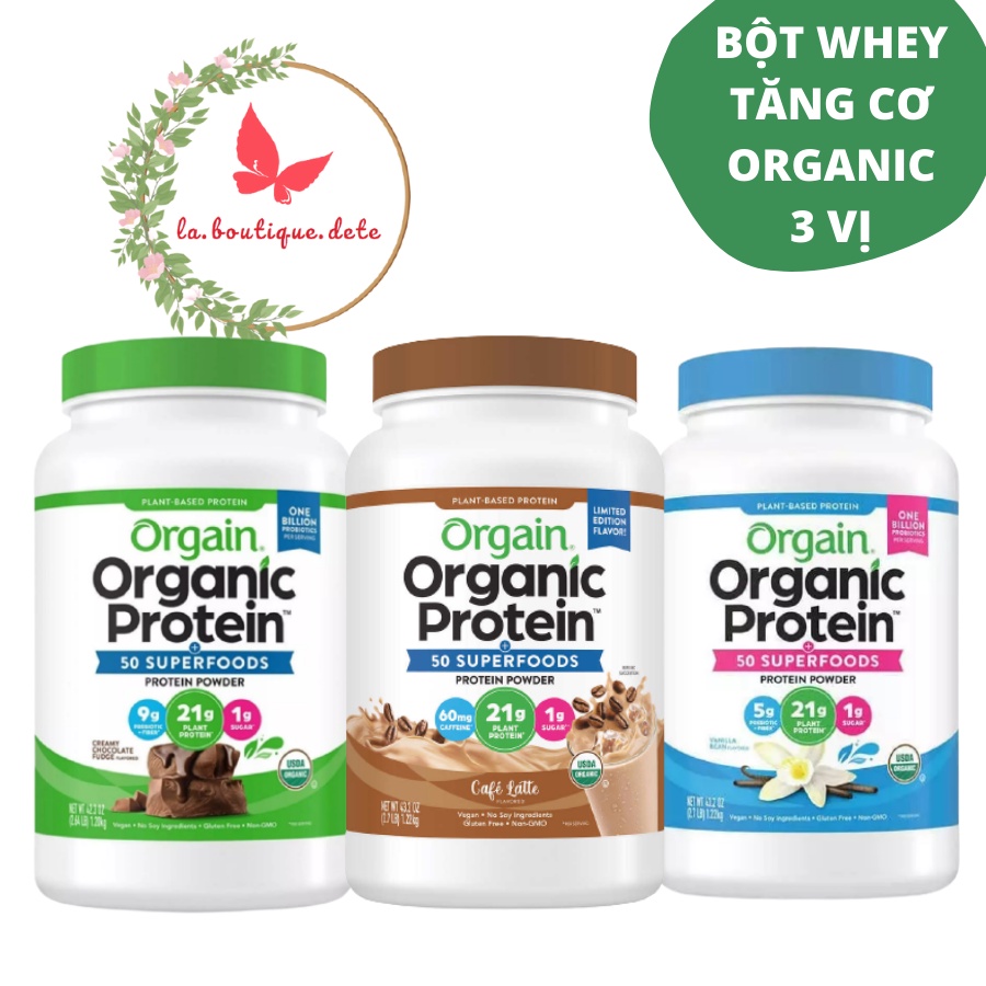 Bột Protein hữu cơ bổ sung đạm Orgain Organic Plant Based Protein & thumbnail