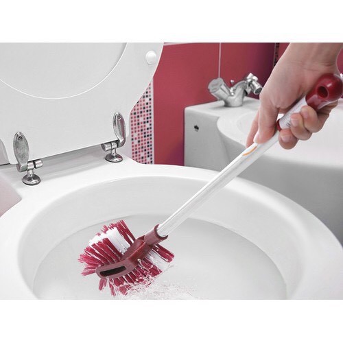 Cây chà bồn cầu 💖𝑭𝑹𝑬𝑬𝑺𝑯𝑰𝑷💖 Cây chà toilet 2 đầu cán inox thiết kế lông chổi mềm làm sạch sẽ bụi bẩn