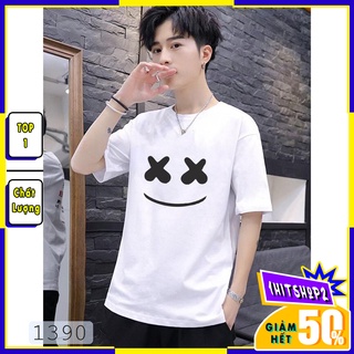 Áo thun tay lỡ unisex nam nữ form rộng Mặt Cười Hàn Quốc Siêu Đẹp, áo phông basic tee mùa hè hot trend A55