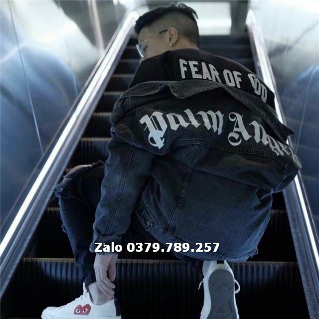 [Sỉ] Áo khoác jean nam nữ Unisex đen Angel form rộng đẹp cao cấp Chiwawa shop