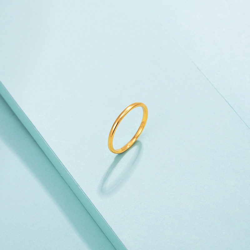 Nhẫn mạ vàng 24k thiết kế đơn giản thời trang 2021