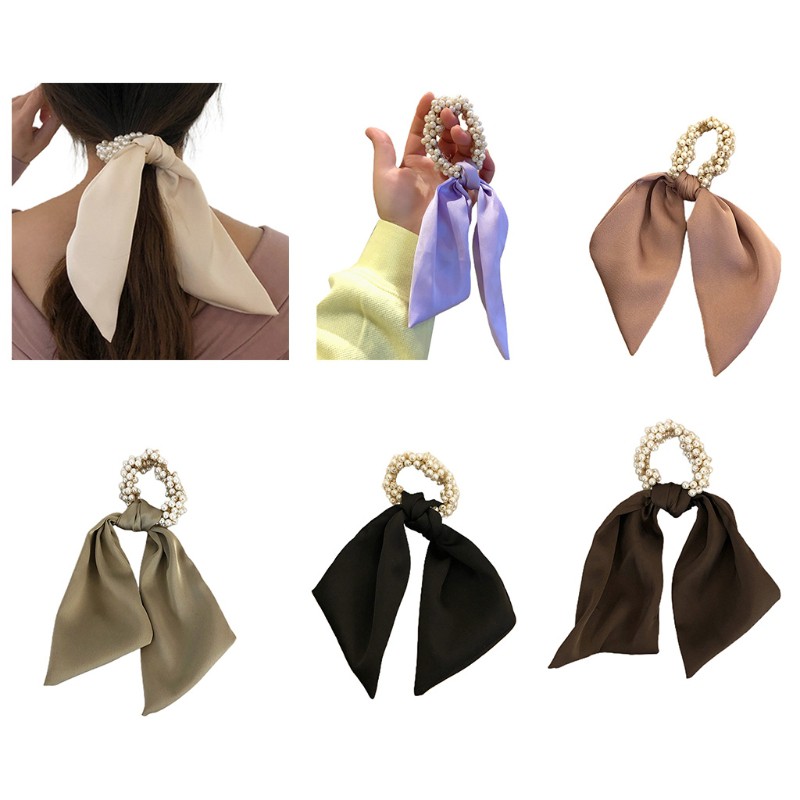 Dây Buộc Tóc Đính Ngọc Trai Giả Xinh Xắn Cho Nữ