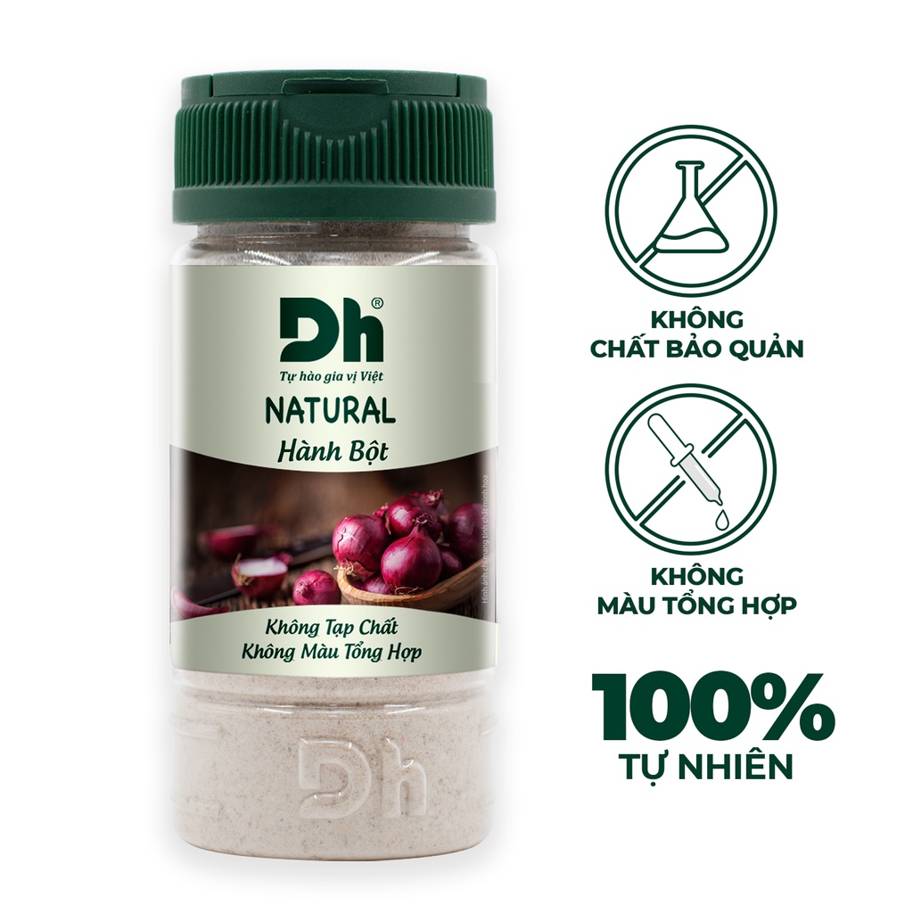 Combo 2 hũ natural tỏi bột hành bột Dh Foods gia vị ướp thực phẩm, nguyên liệu chế biến món ăn
