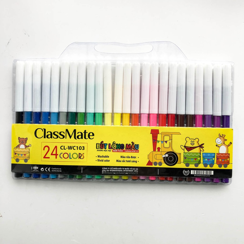 Bút lông màu dạng vỉ 12 màu, 18 màu, 24 màu với đa đạng màu sắc sáng đẹp