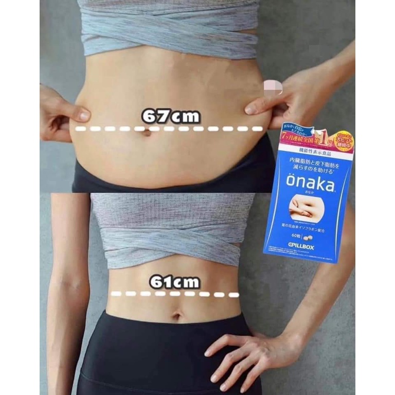 Viên uống Onaka Nhật Bản giúp tan mỡ bụng, giảm cân hiệu quả hộp 60 viên - CO122