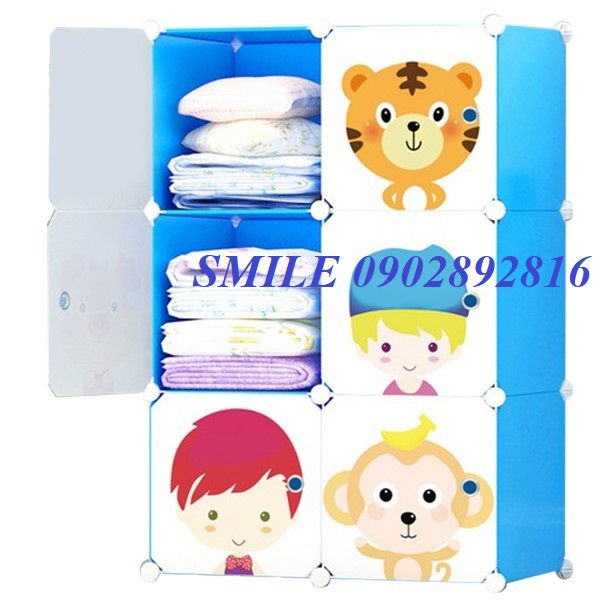 {TẶNG KÈM BÚA GỖ}Tủ Nhựa Lắp Ghép Đa Năng 6 Ô Để Đồ Dùng Cá Nhân,Để Quần Áo (chọn hình theo phân loại)