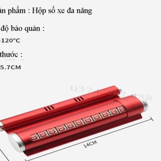 Bảng số điện thoại ô tô kiêm giá đỡ, tặng kèm sáp thơm - búa phá kính