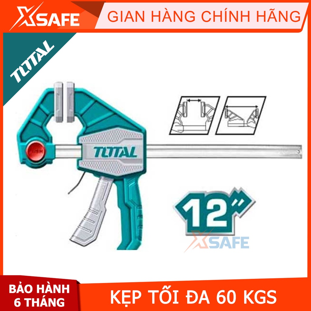 Thanh kẹp nhanh TOTAL THT1340601 Kẹp nhanh chuyên dùng cho các công việc kẹp, giữ chắc vật liệu lực kẹp tối đa 60kg