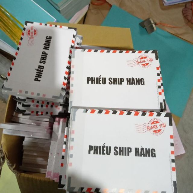 Phiếu ship hàng phong bì thư 1 liên khổ A6 100t/q