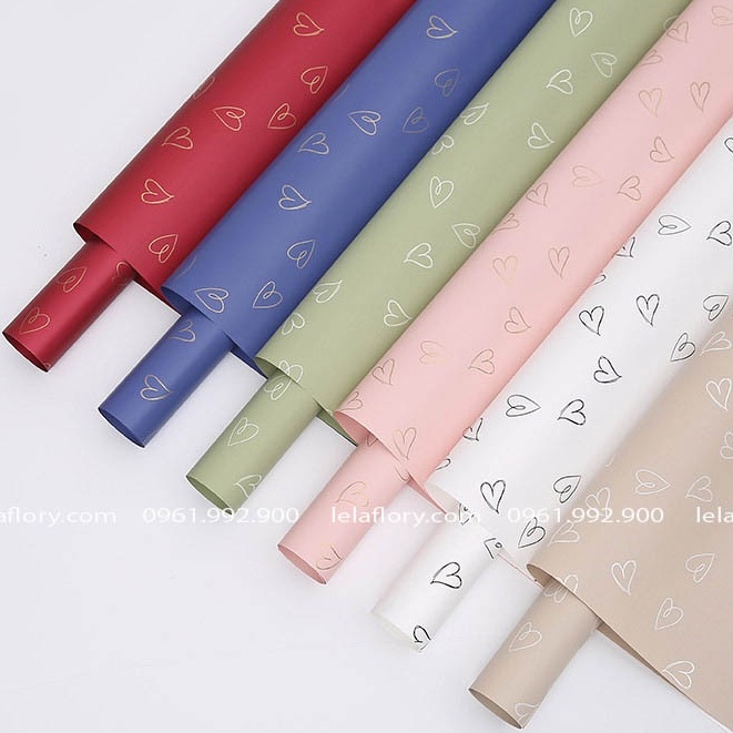 Giấy gói hoa trái tim rỗng phong cách Hàn quốc GIA0068