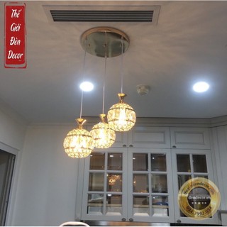 Đèn chùm thả 3 pha lê T098 , đèn bàn ăn cao cấp