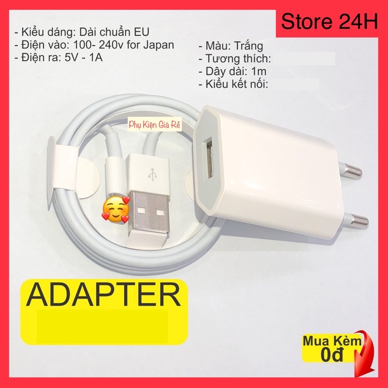 Bộ Củ Sạc Dẹp 5w + Cáp Sạc 6ic Chân (Lai Ning) Cho (Ai Phon) 5/6/7/8/X/11/12/13 - BẢO HÀNH 12 THÁNG