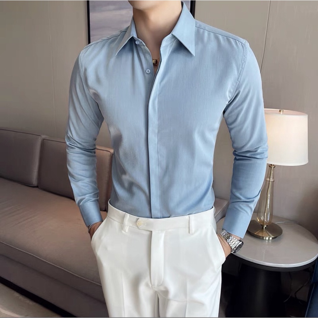 Áo sơ mi nam Jabasi trắng ,đen ,xanh than, xám cao cấp không bai màu ko nhăn fom chuẩn đóng gói kỹ