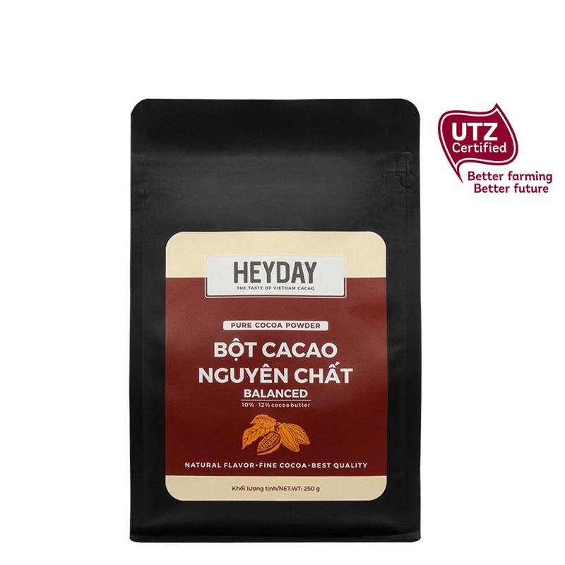 BỘT CACAO NGUYÊN CHẤT HEYDAY TÚI 250G