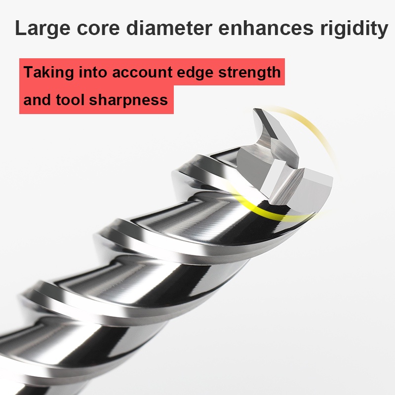 Vsharp 3 Sáo Carbide End Mills cho Nhôm Upcut CNC Spiral Router Bits 3mm-8mm Shank