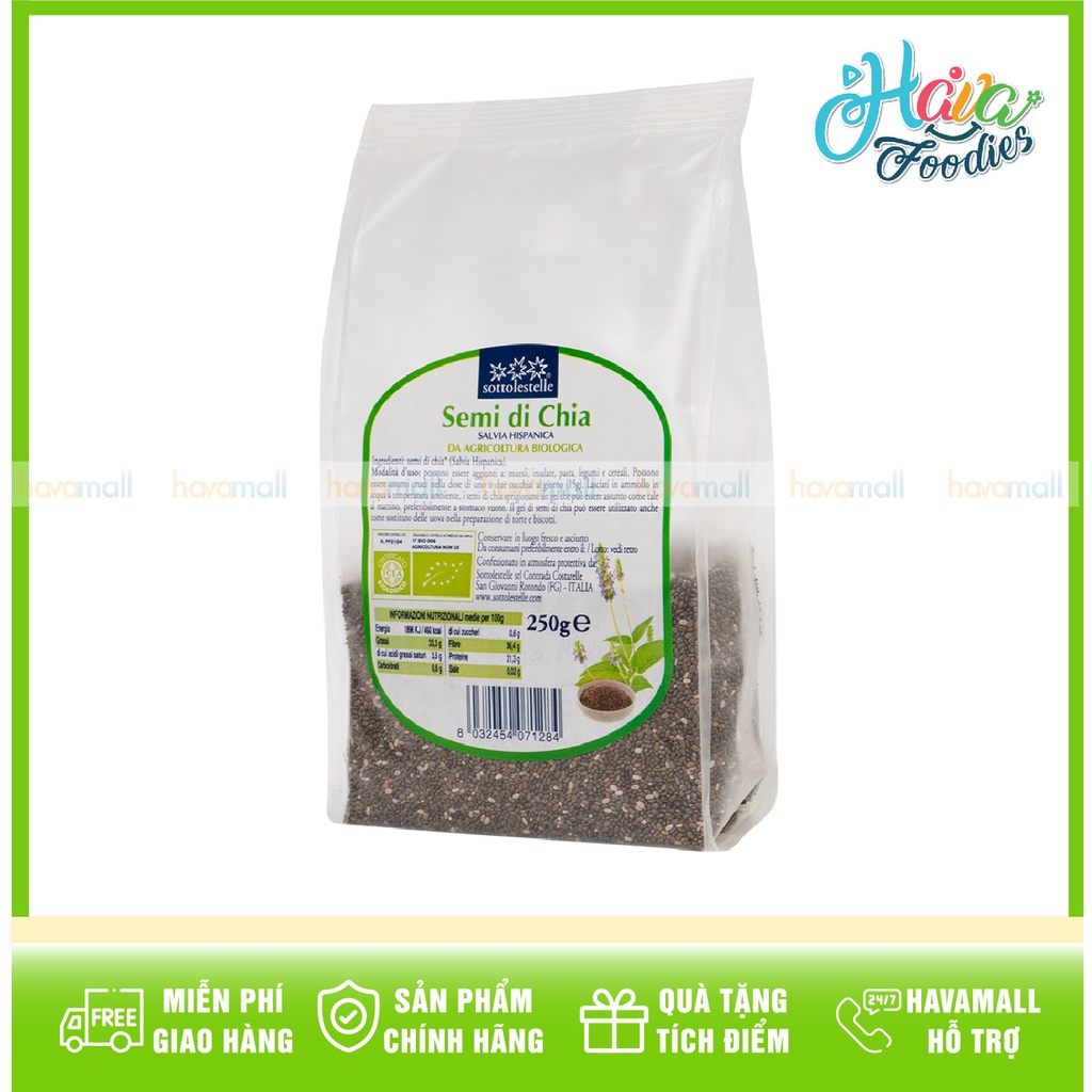 [HÀNG CHÍNH HÃNG] Hạt Chia Hữu Cơ Sottolestelle 250gr - Organic Chia Seeds