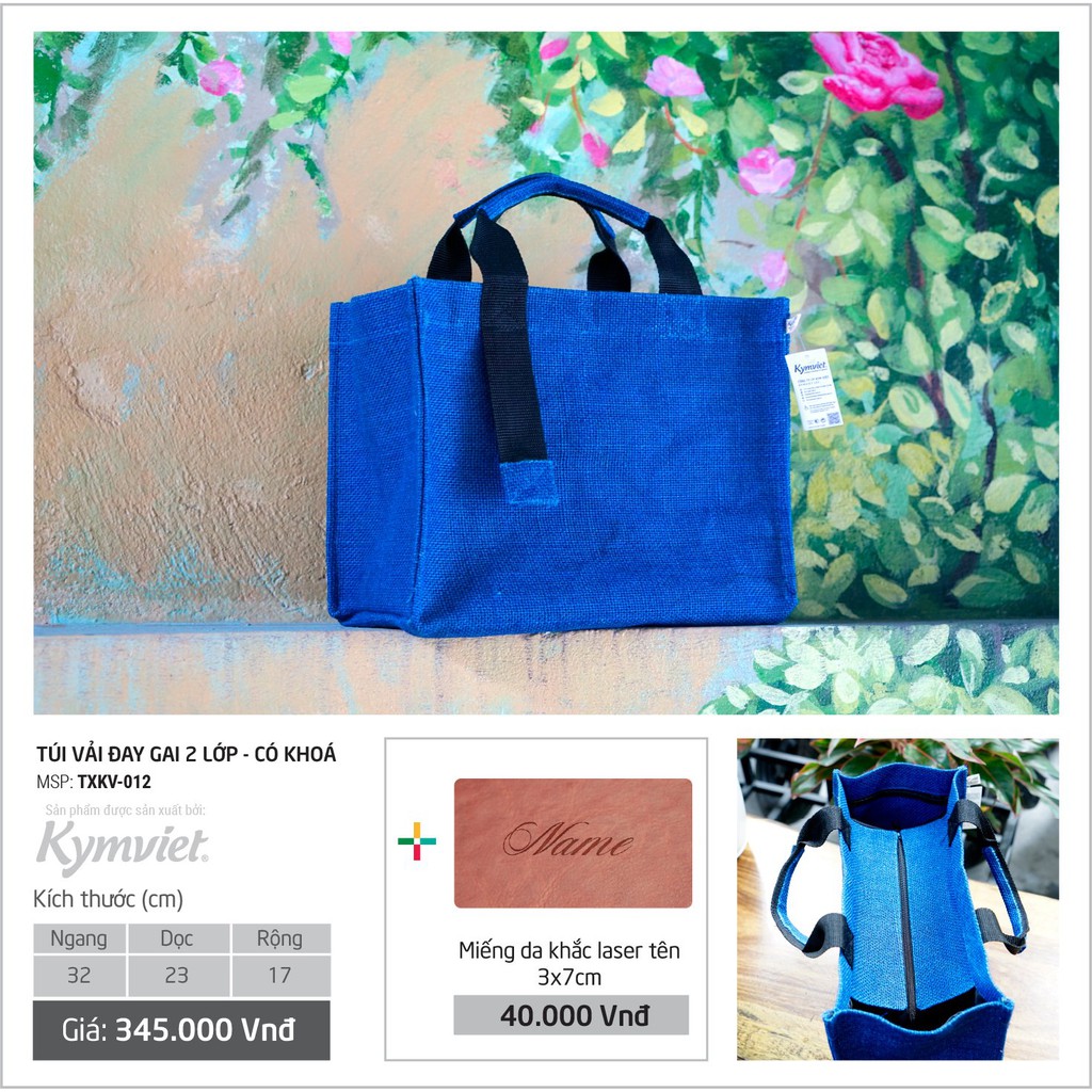 Túi Xách Nữ KYMVIET Vải Đay Thiết Kế Thời Trang, Handmade [TXKV-012]