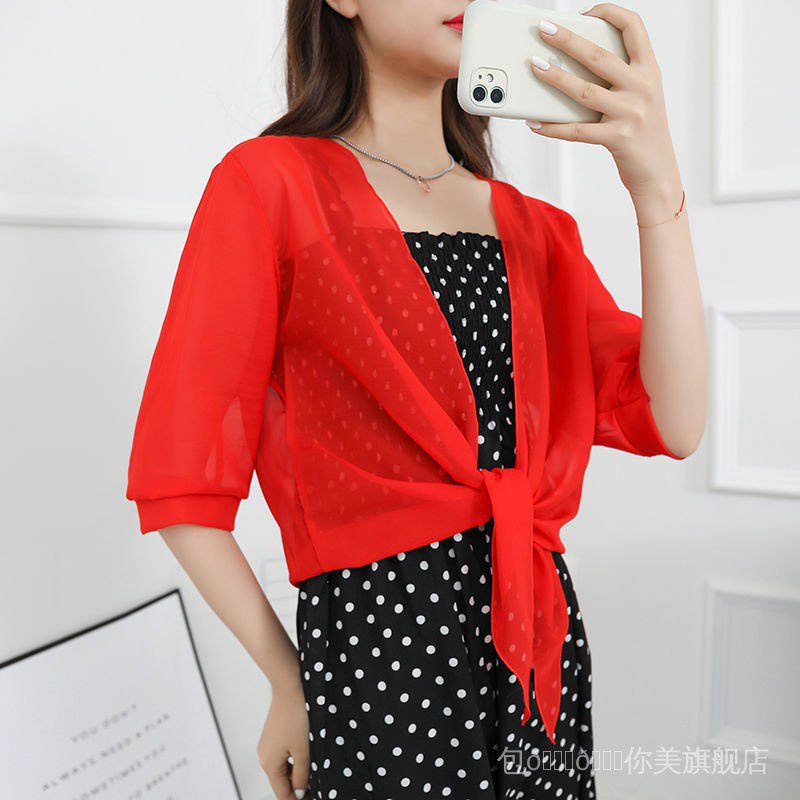 Áo Khoác Cardigan Ngắn Vải Chiffon Cỡ Lớn Chống Nắng Dễ Phối Đồ | BigBuy360 - bigbuy360.vn