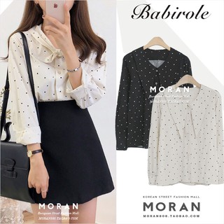 Áo Sơ Mi Cổ Buộc Nơ Chấm Bi MORAN (ORDER)