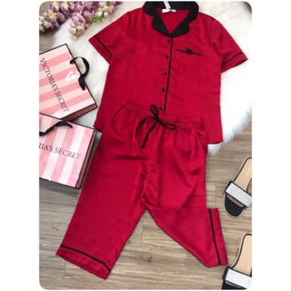 Bộ lụa Victoria Secret màu đỏ size S (new)