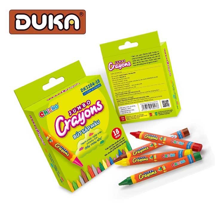 Văn Phòng Phẩm DUKA: Bút Sáp Màu Jumbo Crayons (18 Màu) DK 3304