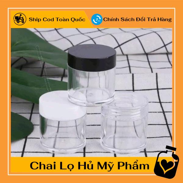 Hũ nhựa đựng kem 10g thân cao nắp trắng chiết mỹ phẩm , phụ kiện du lịch , phụ kiện du lịch