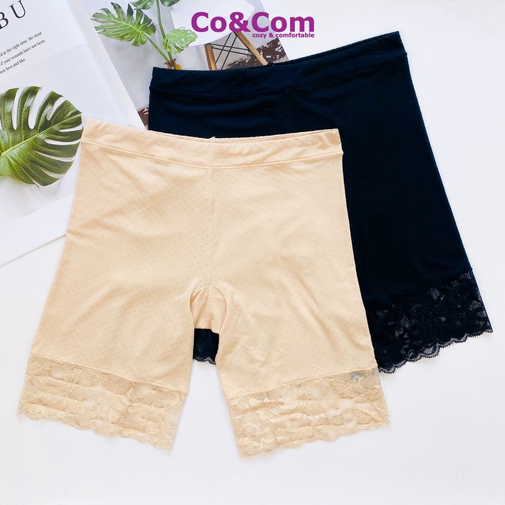 Quần Lót Đùi Mặc Trong Váy Cotton Thông Hơi Co&amp;Com QV5158 Co Giãn, Siêu Thấm Hút