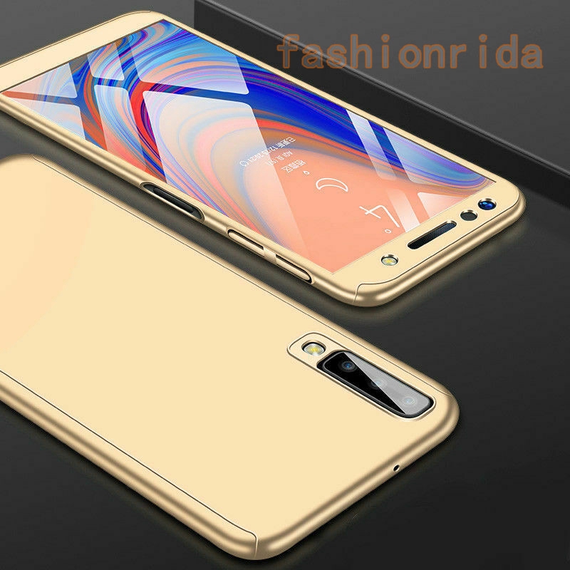 Ốp điện thoại bảo vệ toàn diện tích hợp kính cường lực cho Samsung Galaxy A3 A5 A6 A8 Plus A7 A9