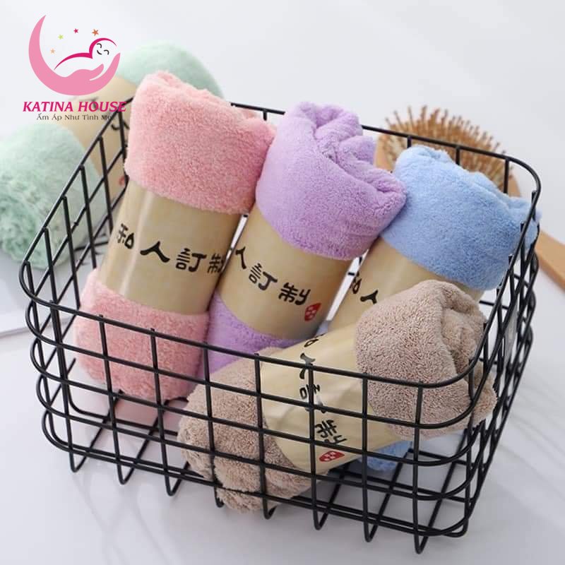 Set 5c Khăn mặt lông cừu Hàn Quốc siêu mềm mại, mịn, thấm hút tốt 30x50cm