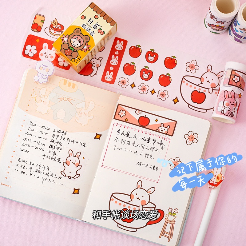 Cuộn washi tape hình  cô gái đáng yêu - băng keo trang trí dễ thương cute