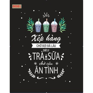 Tranh lụa 3D Hàn Quốc trang trí quán trà sữa cao 1.25m*0.8m