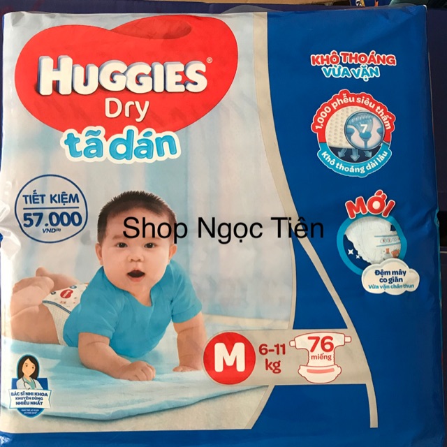 Bĩm/tã Dán Huggies M76