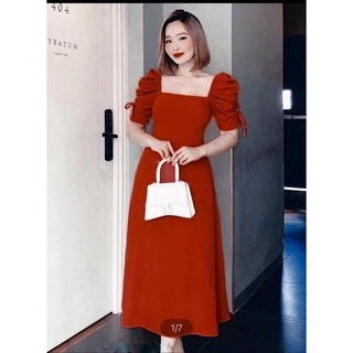 Đầm Maxi tay phồng Bigsize 60-90 ký dành cho khách ngoại cỡ
