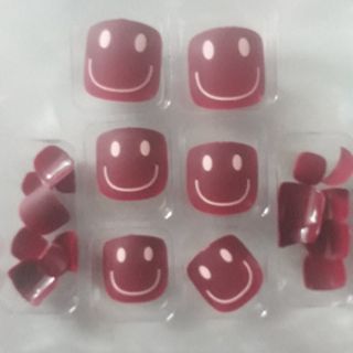 Bộ 24 móng giả nhám đỏ kèm keo