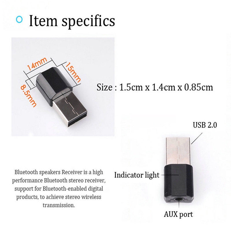 Usb Nhận Tín Hiệu Âm Thanh Bluetooth Không Dây Jack 3.5mm