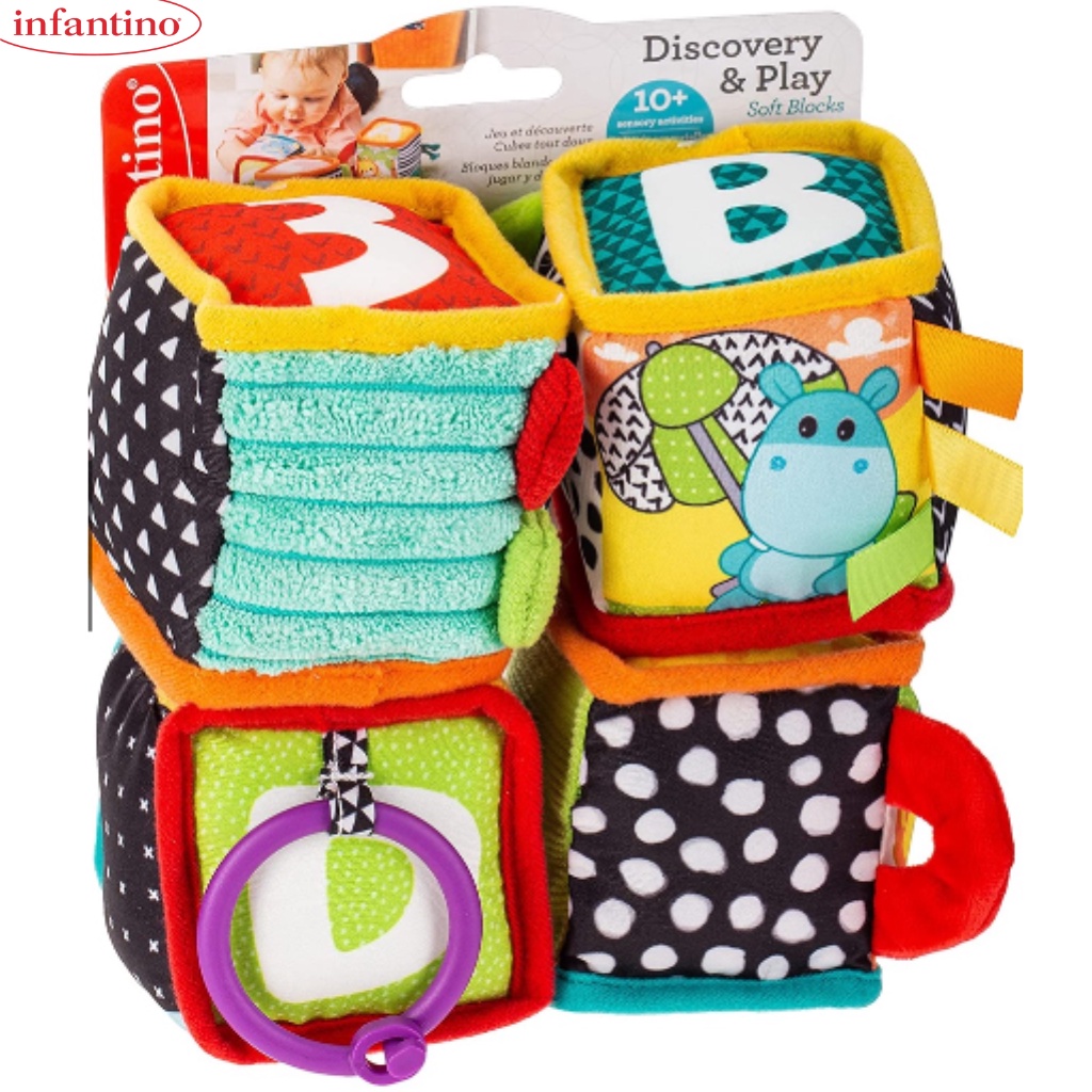 Đồ Chơi Hình Khối Khám Phá Bằng Vải INFANTINO Discover & Play Soft Blocks Dành Cho Bé Giúp Phát Triển Trí Tuệ
