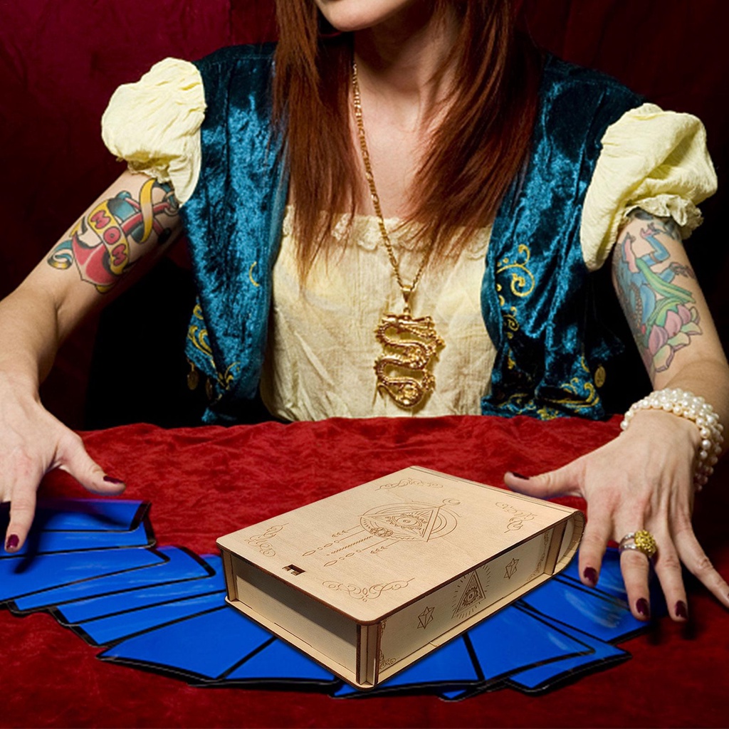 Hộp Gỗ Đựng Thẻ Bài Tarot Tinh Tế Trang Trí Đa Ứng Dụng