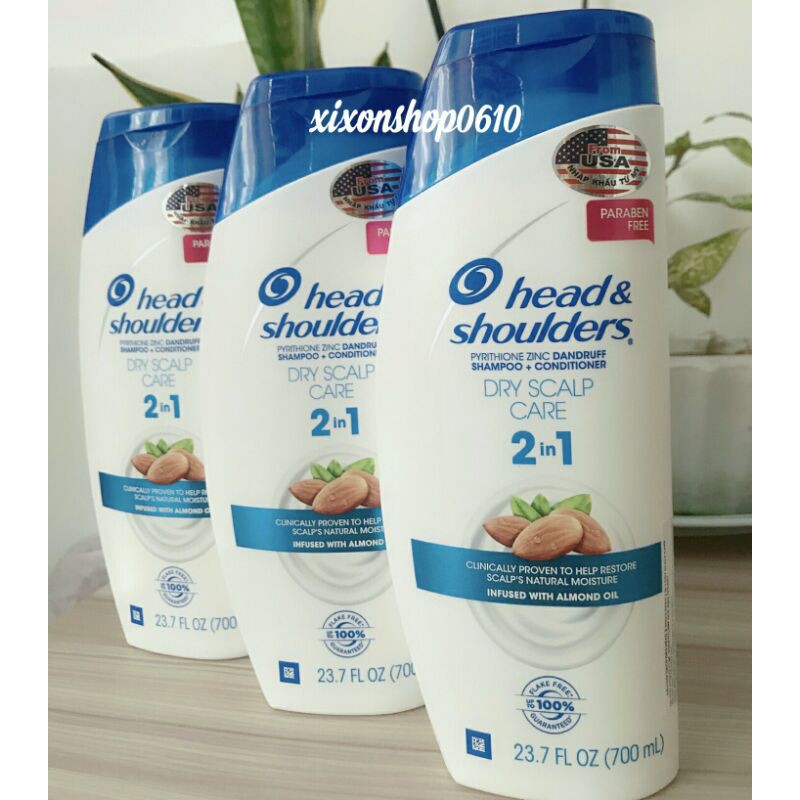 (Mẫu mới) Head & Shoulders 2 in 1 Dry Scalp Care  (700ml) của Mỹ