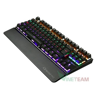 Bàn phím cơ game thủ k28 87 phím - k29 104 phím đèn led 10 chế độ + tặng kèm đế kê tay nhựa