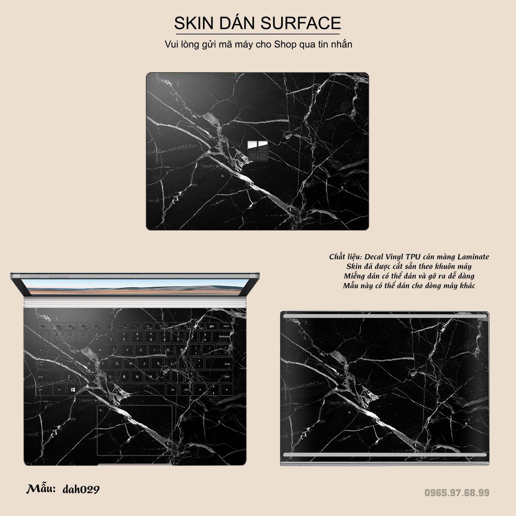 Skin dán Surface in hình vân đá bộ 3 (inbox mã máy cho Shop)