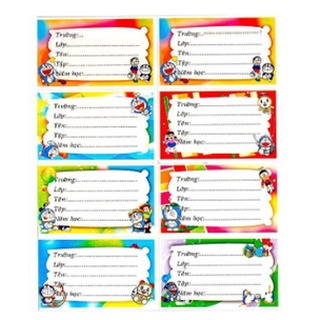 Xấp 40 nhãn vở decal học sinh