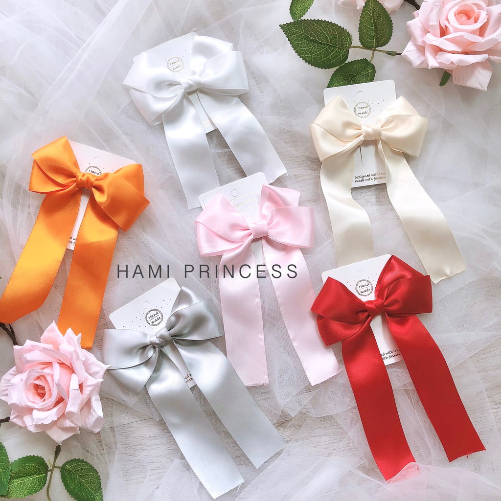 Kẹp Tóc Lụa Rực Rỡ Size To Cực Nổi Bật Cho Bé Gái HAMI PRINCESS ❤️