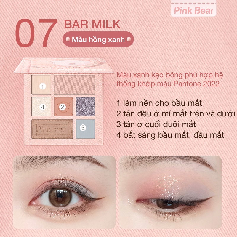 Bảng Phấn Mắt Pink Bear Little World（Phiên bản Pink Me）7 Màu 10g | BigBuy360 - bigbuy360.vn