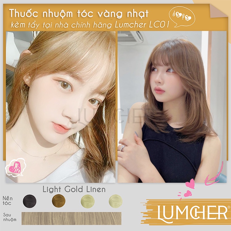Thuốc nhuộm tóc Vàng Nhạt kèm tẩy tại nhà chính hãng LUMCHER LC01