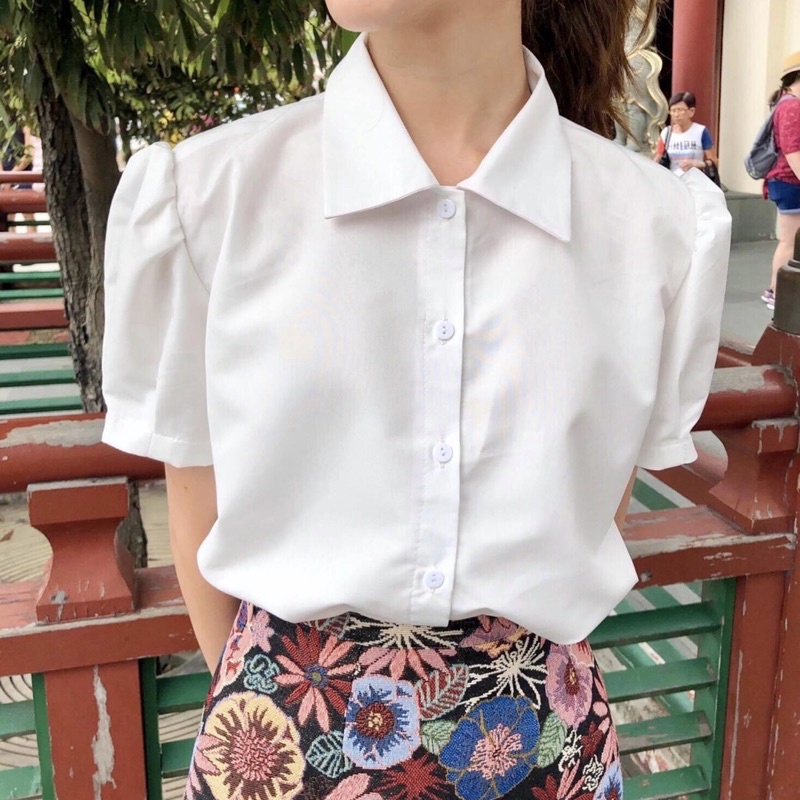 JANET STUDIO • (SALE 20%) Áo sơ mi tay phồng