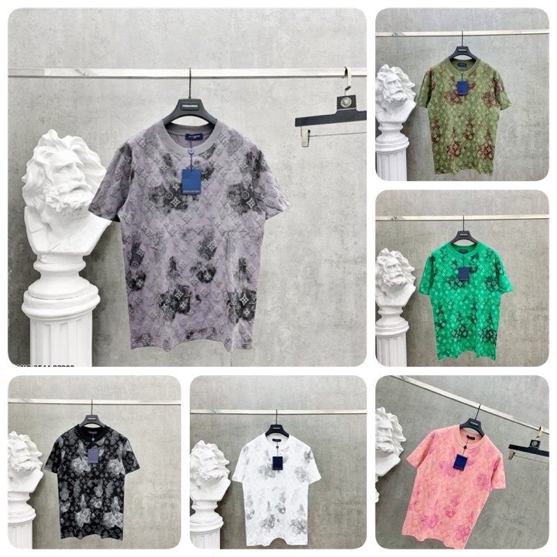Áo Phông Nam L.V Hoạ Tiết Nổi Vải Cotton Mát Mịn - Áo Phông Nam Nữ Cao Cấp
